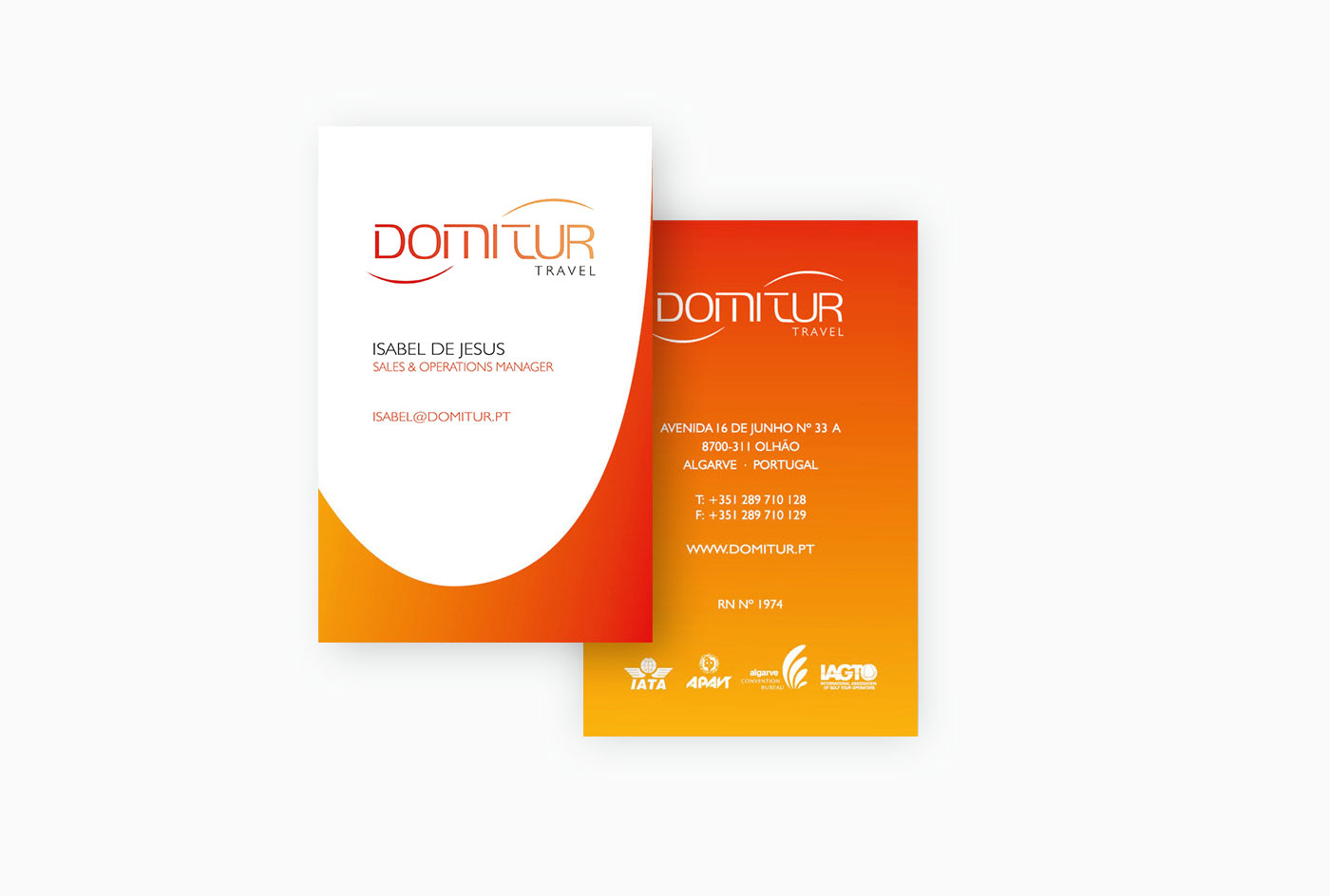Domitur travel business cards
