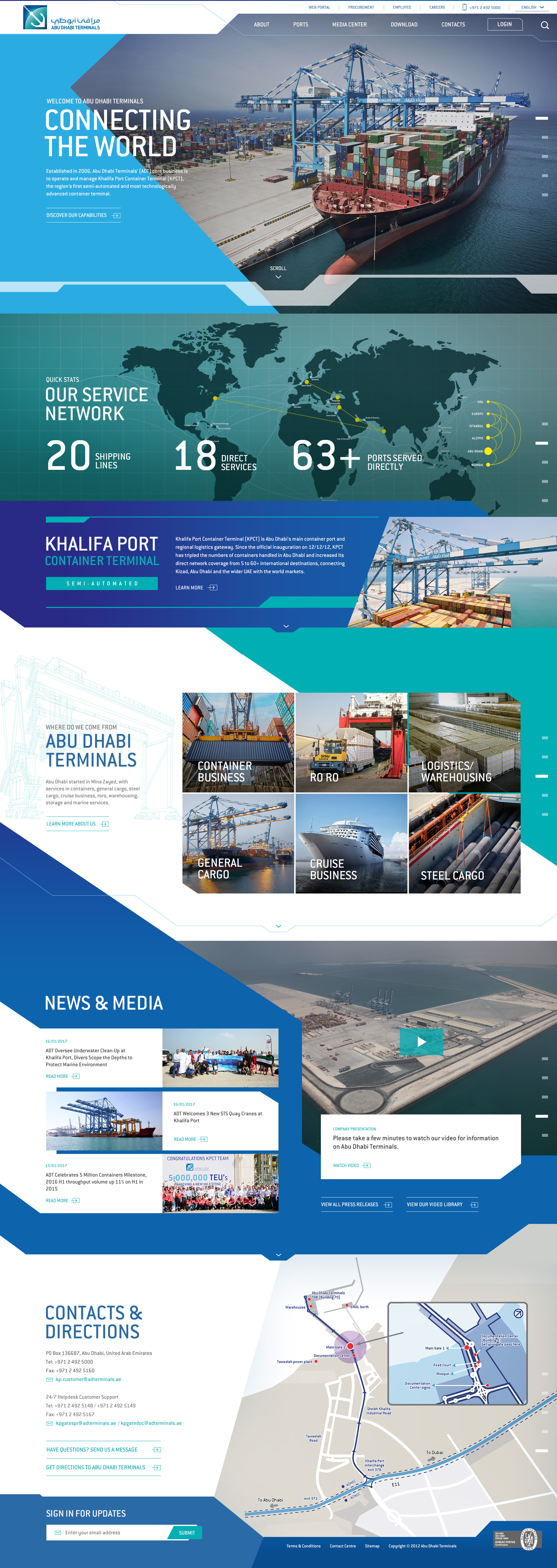 Abu Dhabi Terminals global B2B website concept