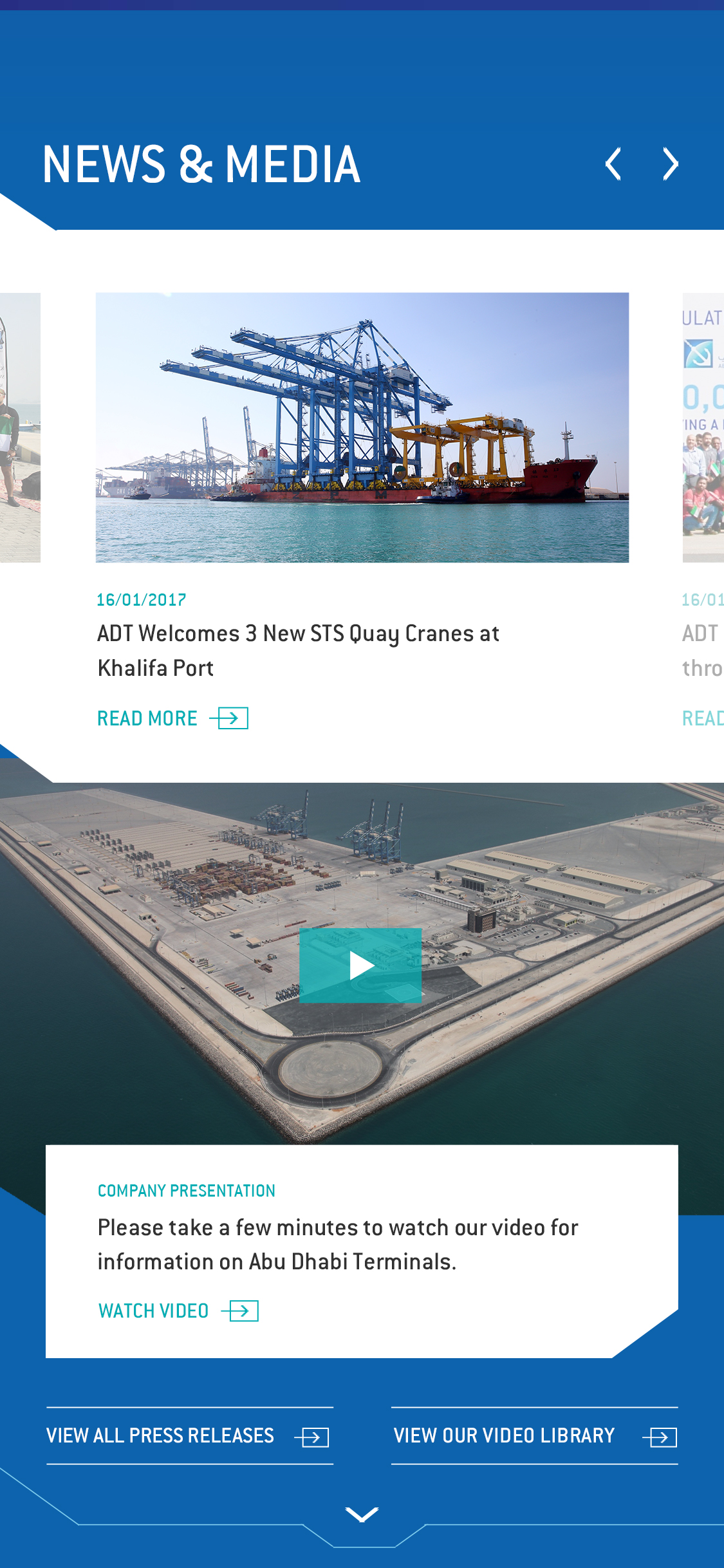 Mobile news and media interface