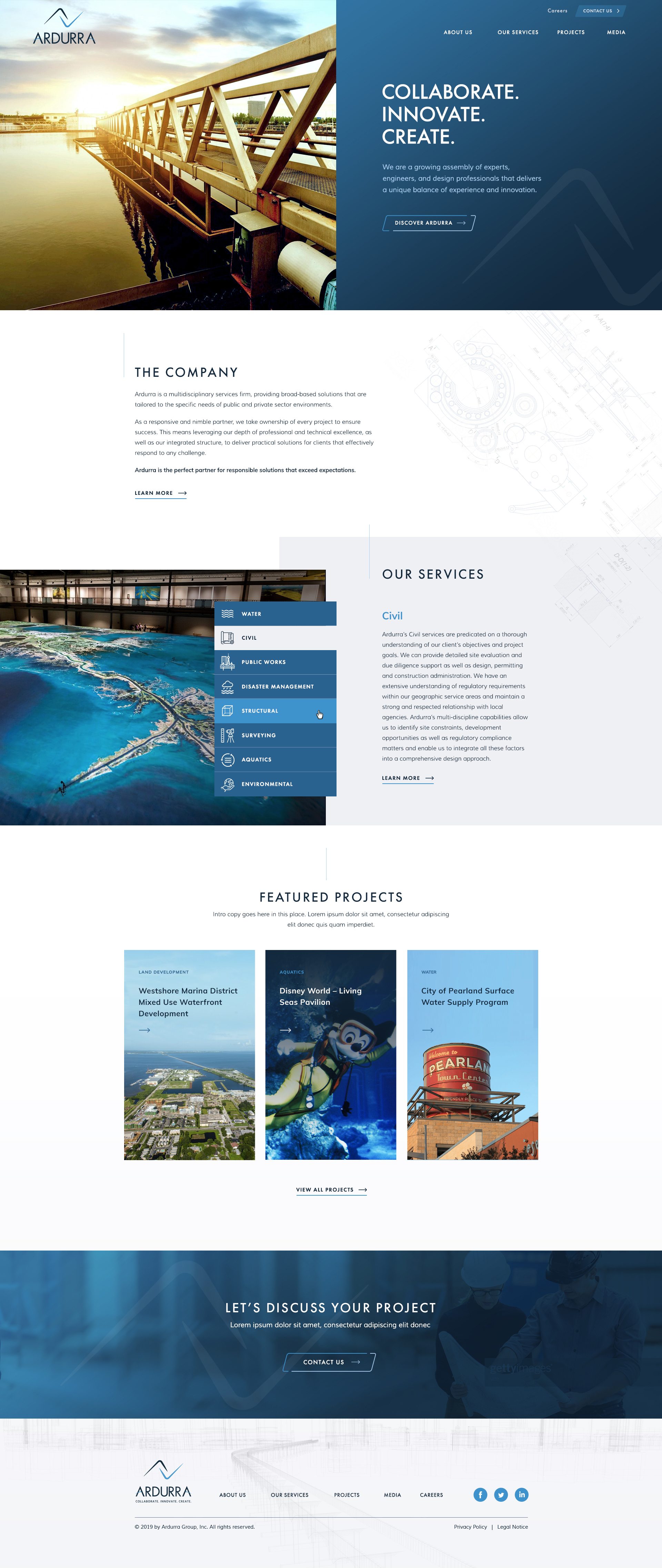 Ardurra responsive website redesign homepage