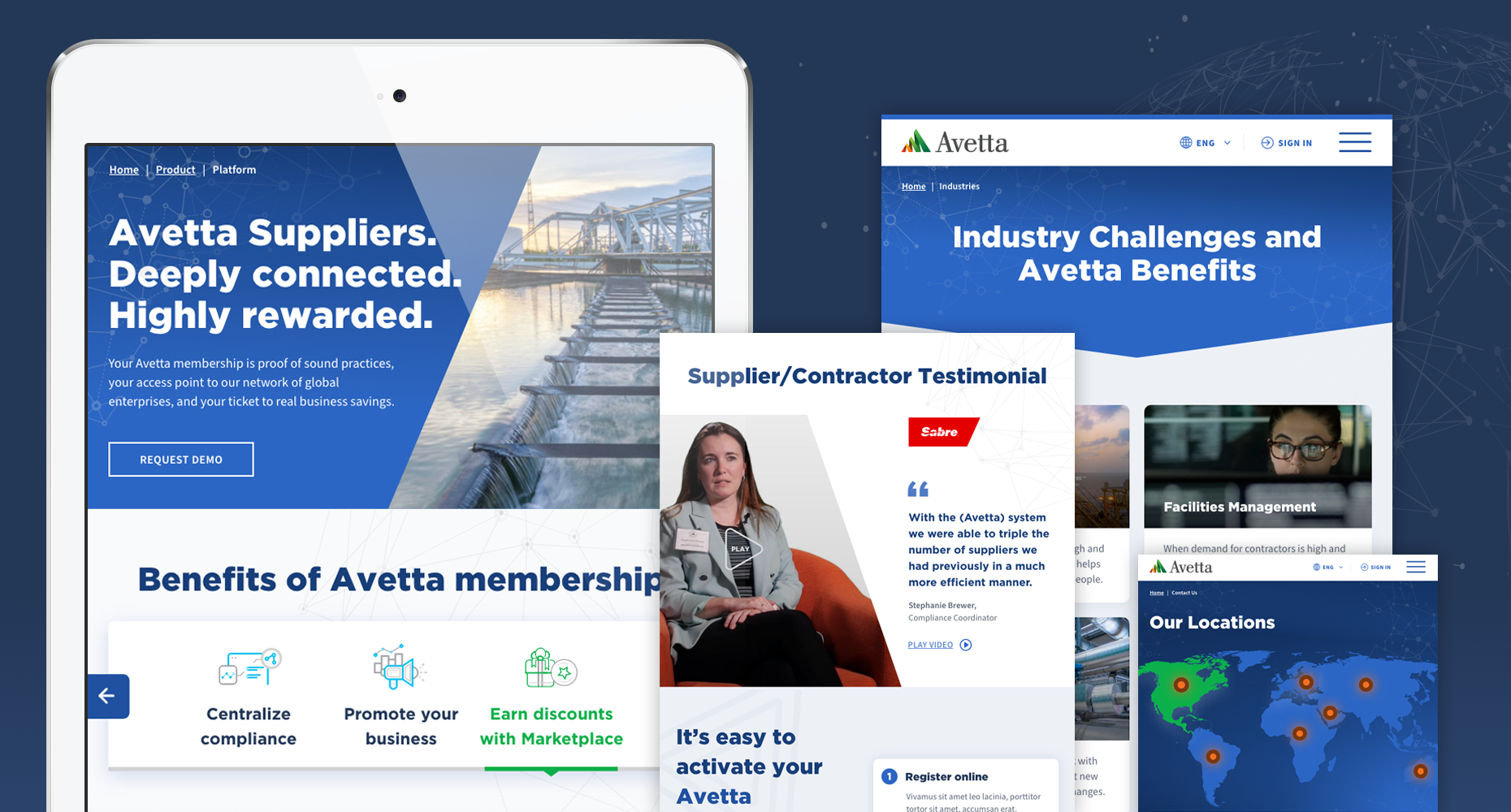 Avetta website experience and modular content system