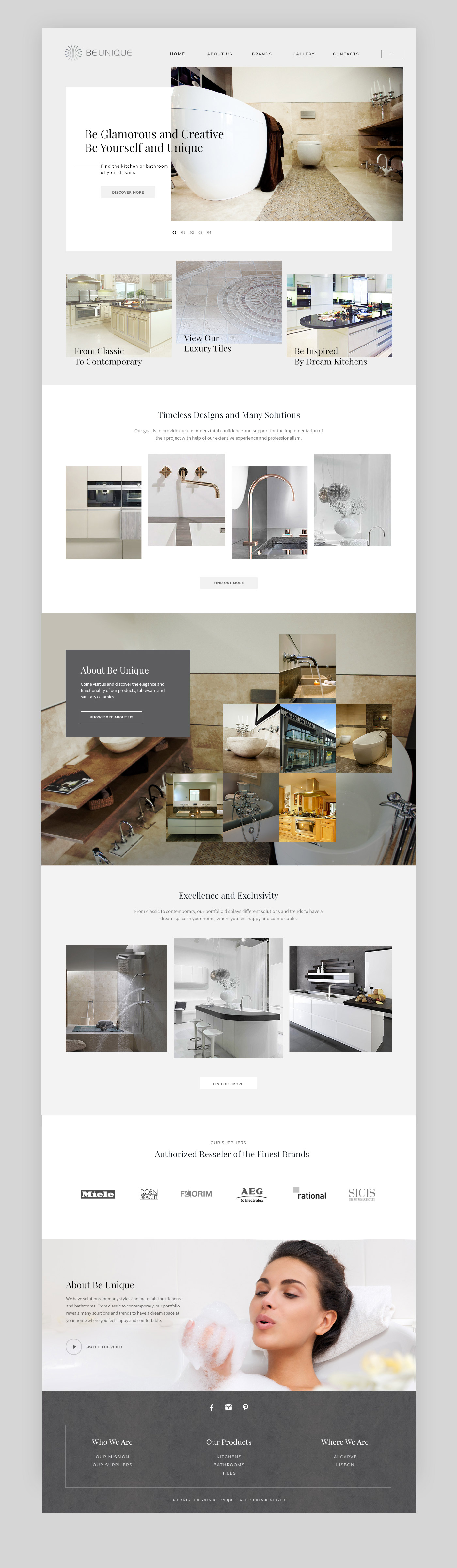 Be Unique homepage design