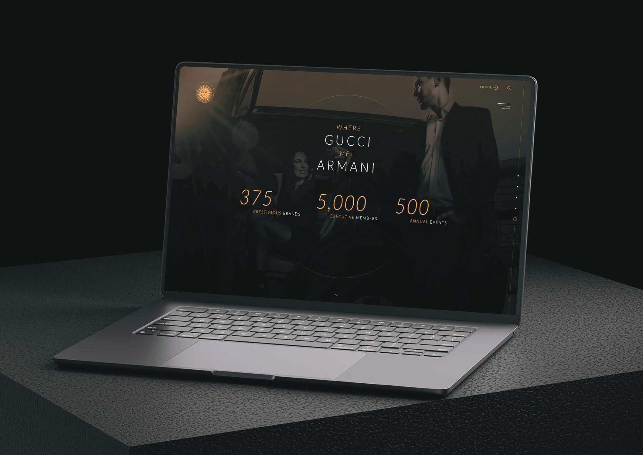 Luxury Marketing Council membership website displayed on a laptop