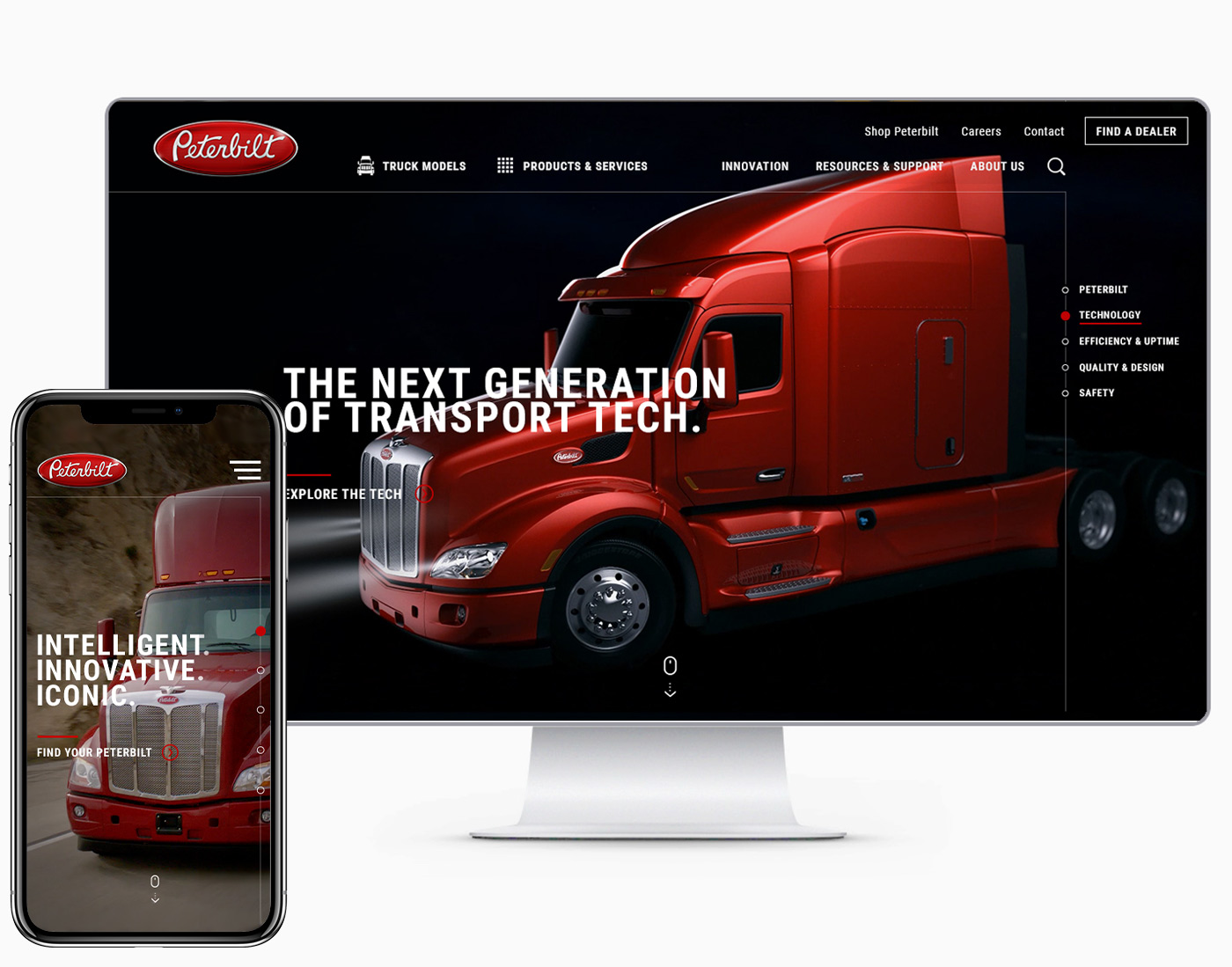 Peterbilt website redesign