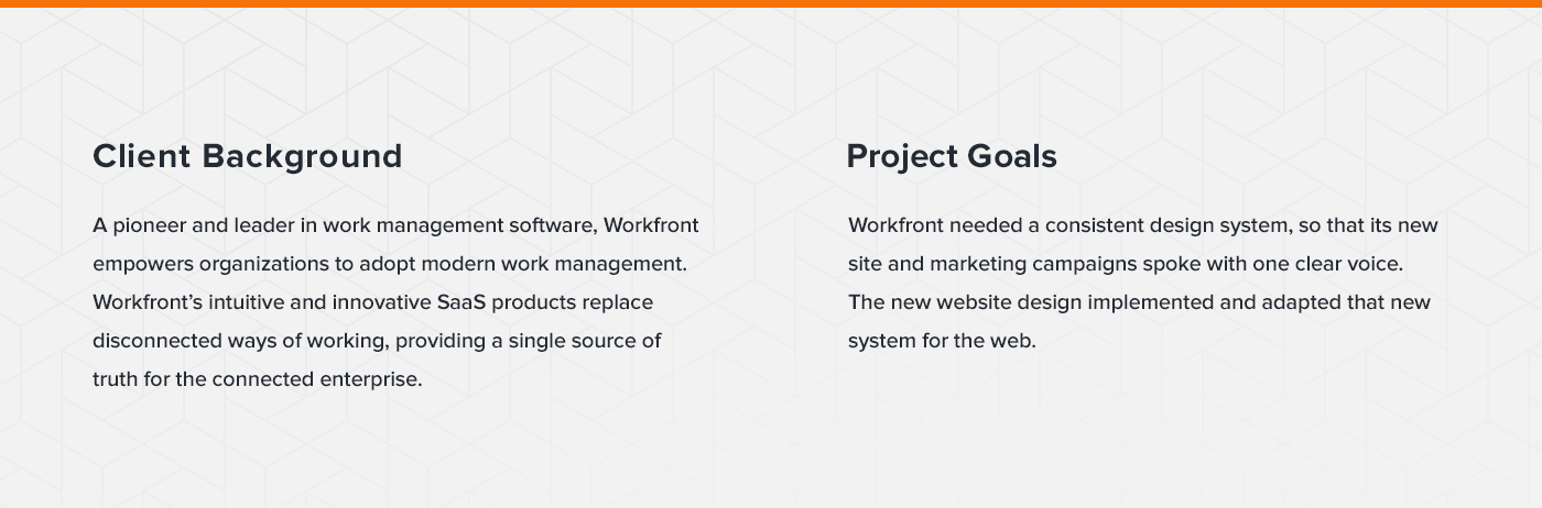 Workfront motion design example
